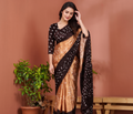 Best Chiffon Silk Bandhani Daily Wear Saree