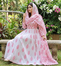 anarakali kurti and dupatta pink