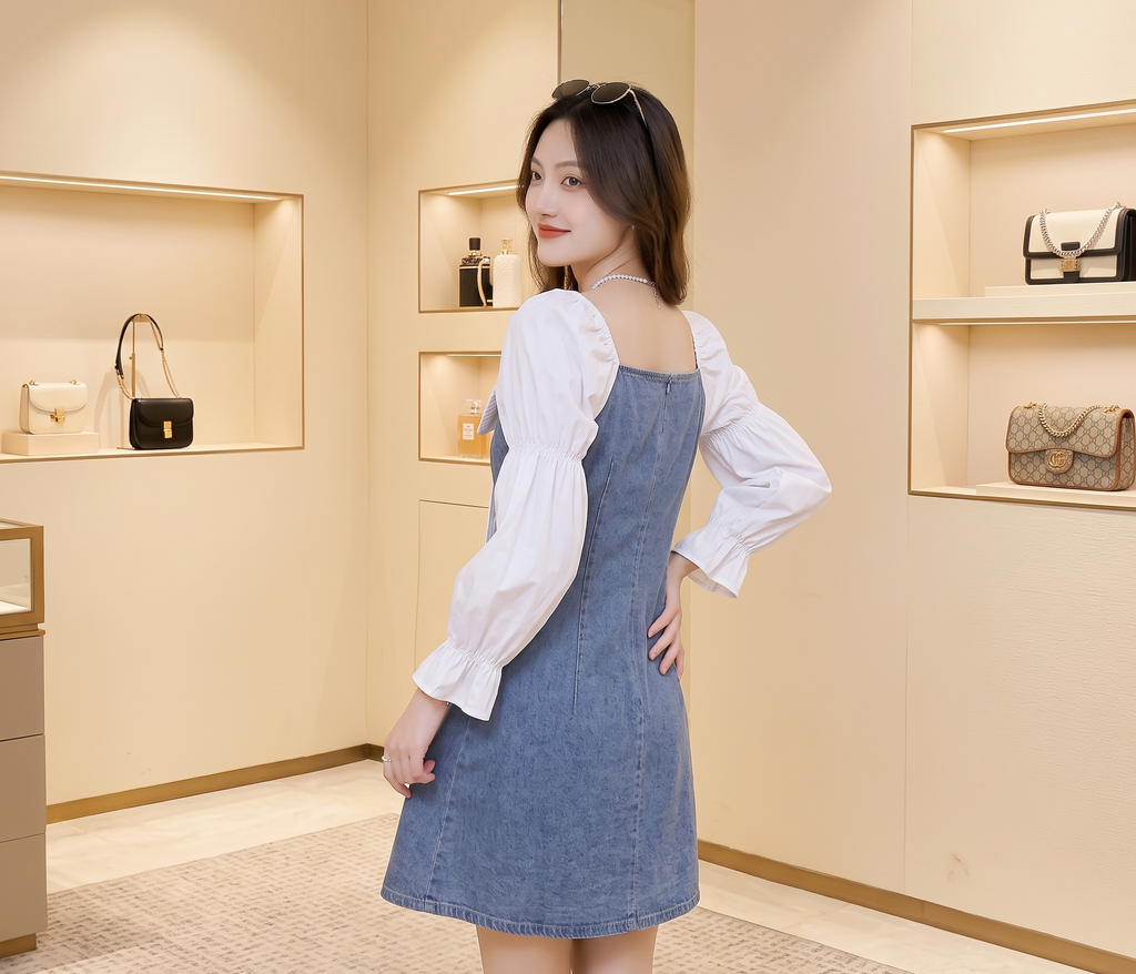 WOMEN AND GIRL LATEST DENIM DRESS