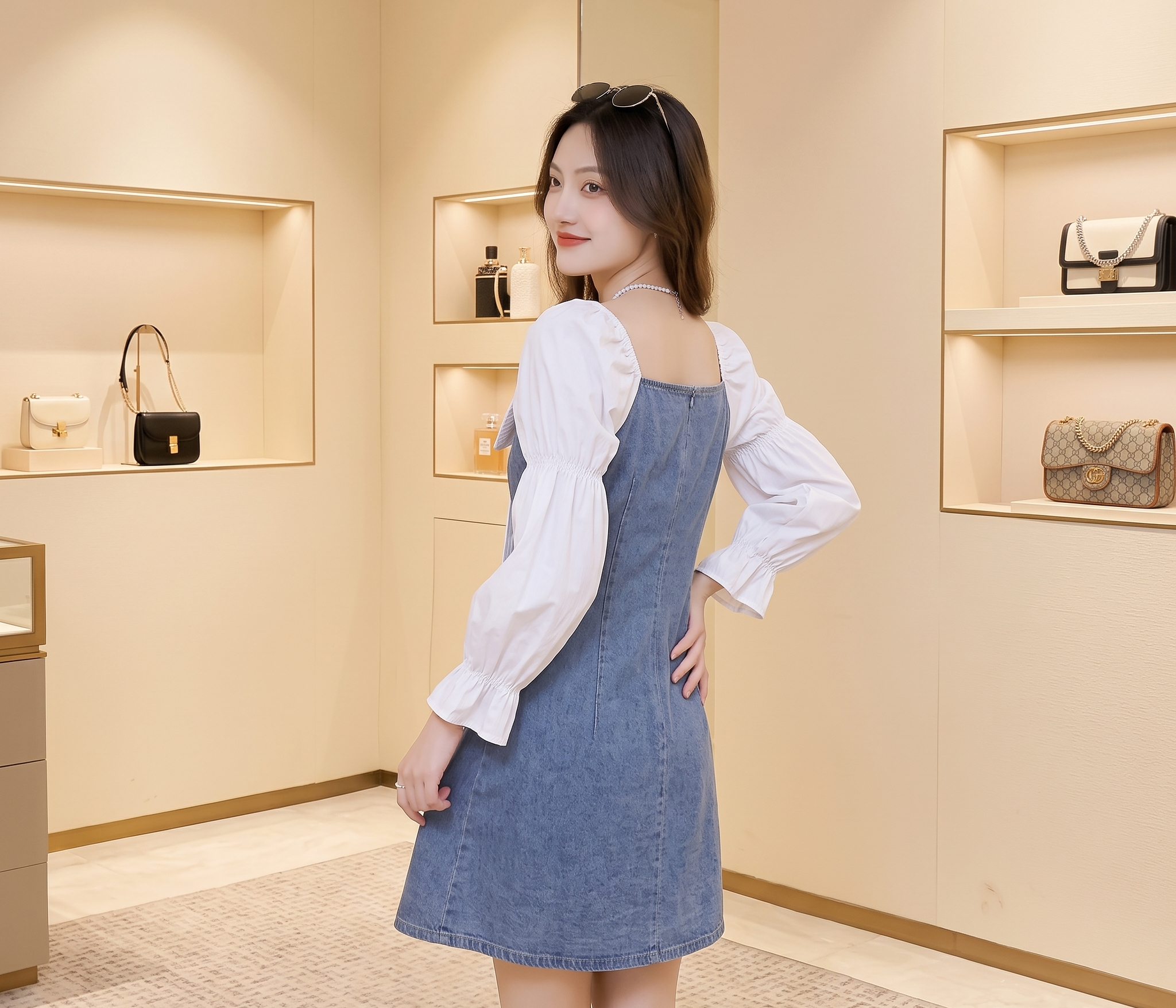 WOMEN AND GIRL LATEST DENIM DRESS