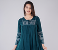 teal blue embroidered kurta