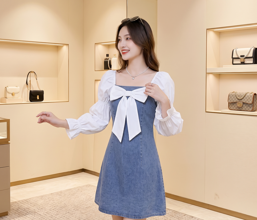 WOMEN AND GIRL LATEST DENIM DRESS