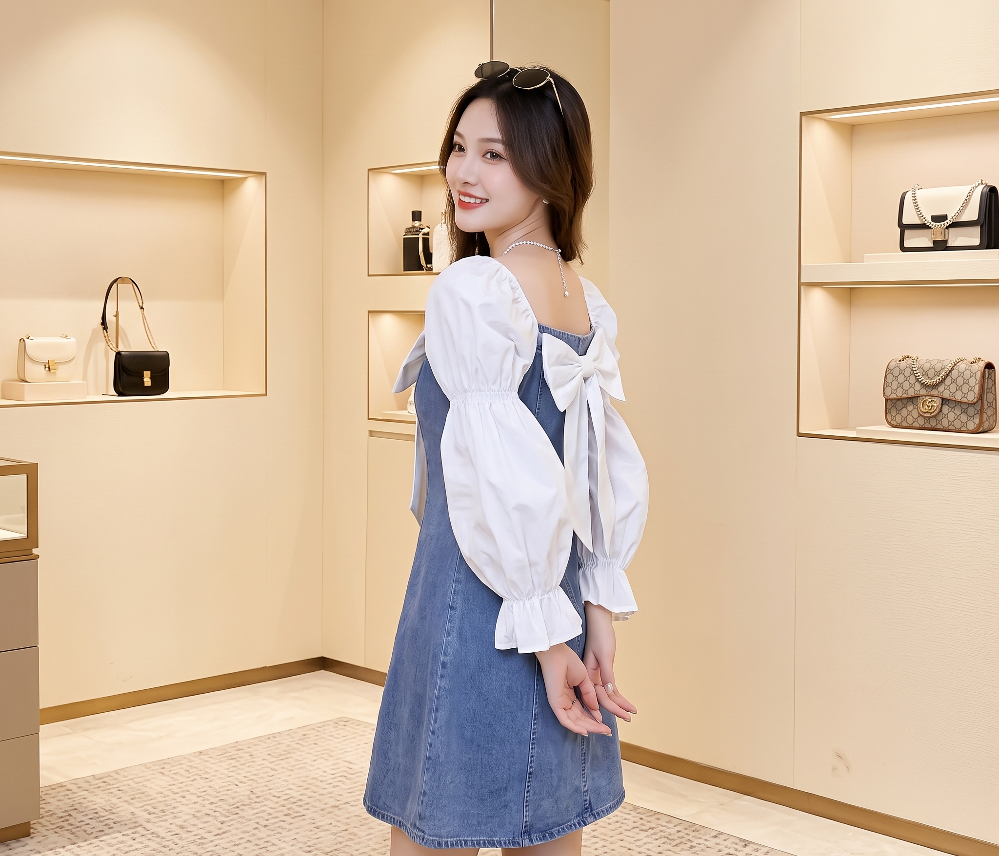 WOMEN AND GIRL LATEST DENIM DRESS